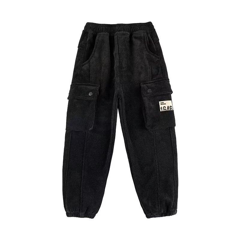 Boys' Pants 2025 Spring Autumn Trendy Children's Corduroy Pants Big Kids Sweatpants Loose Cargo Pants Trendy