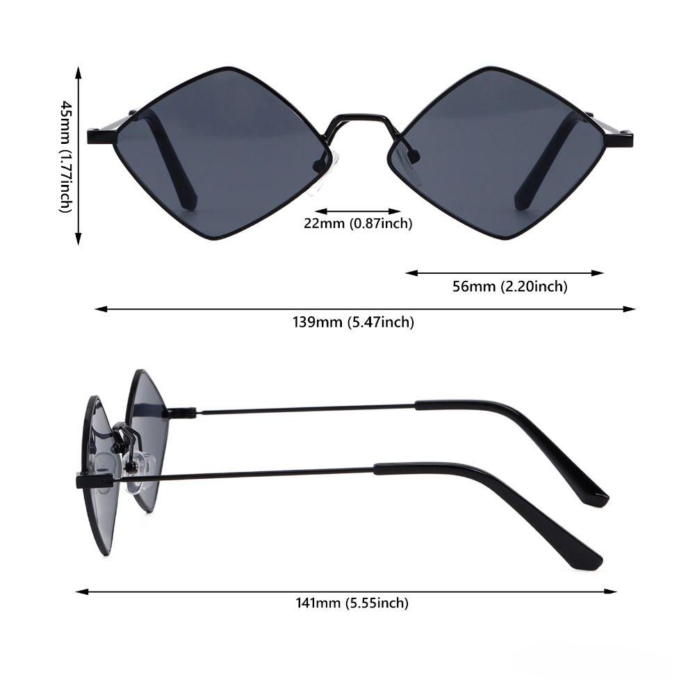 Retro Diamantförmige Sonnenbrille Mode Metall Unregelmäßige Sonnenschirme Brillen Männlich Weiblich Bunte Linse Sonnenbrille