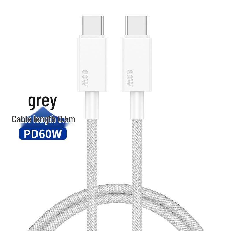 Dual-Head 60W Type-C PD Fast Charging Cable for Apple iPhone 15