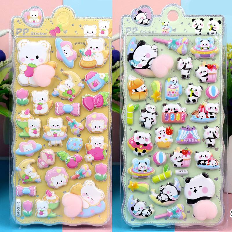 3D Cute Animal Butt Stickers Plush Pinched Happy Buttocks Sticker Stress Ease Puffy Sticker For Diy Scrapbook Phone Case Decal