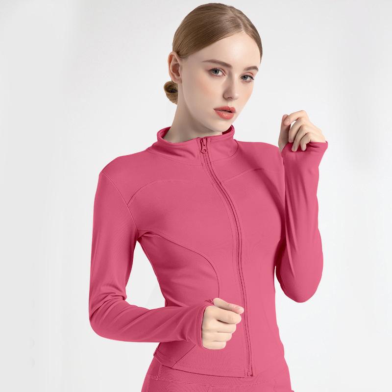 Vysoce elastický stojáček Slim Fitness oblečení Slim jógový top Sportovní bunda Jógové oblečení