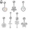 14G Belly Button Rings Stainless Steel Barbells for Women Girls Navel Rings GZ Body Jewelry Navel Piercings
