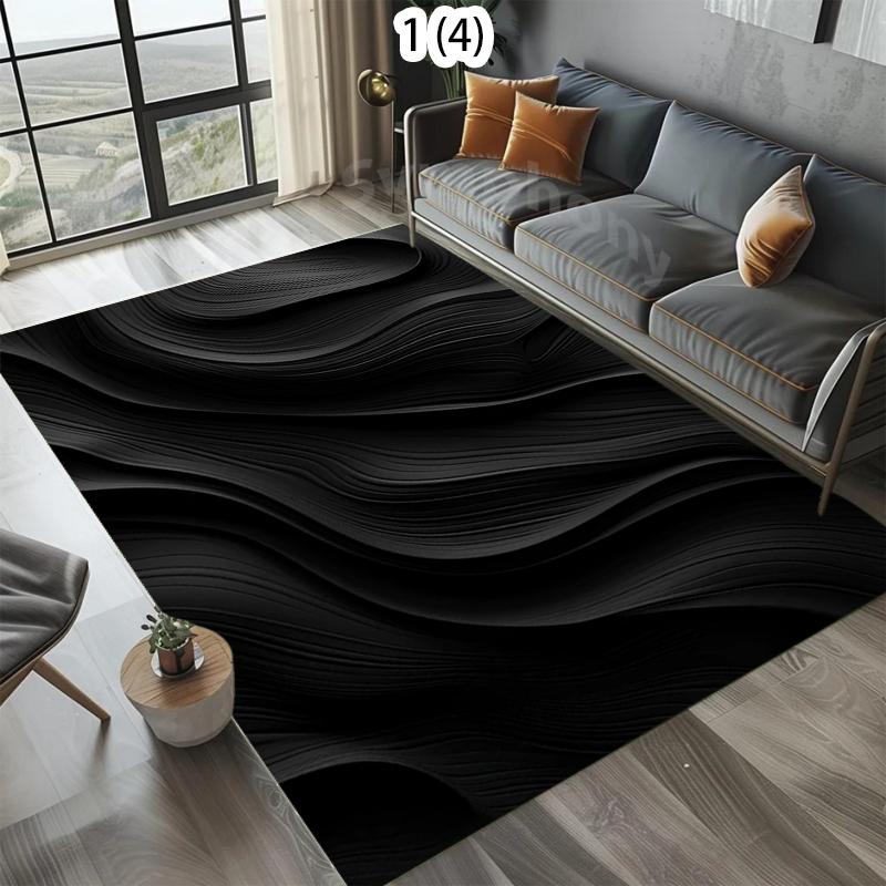 

Black Series Carpets Live Room Floor Mat Home Decor Kids Room Play Carpet Table Chair Mat Easy To Clean Simple Pattern Rugs Gift 50X80CM