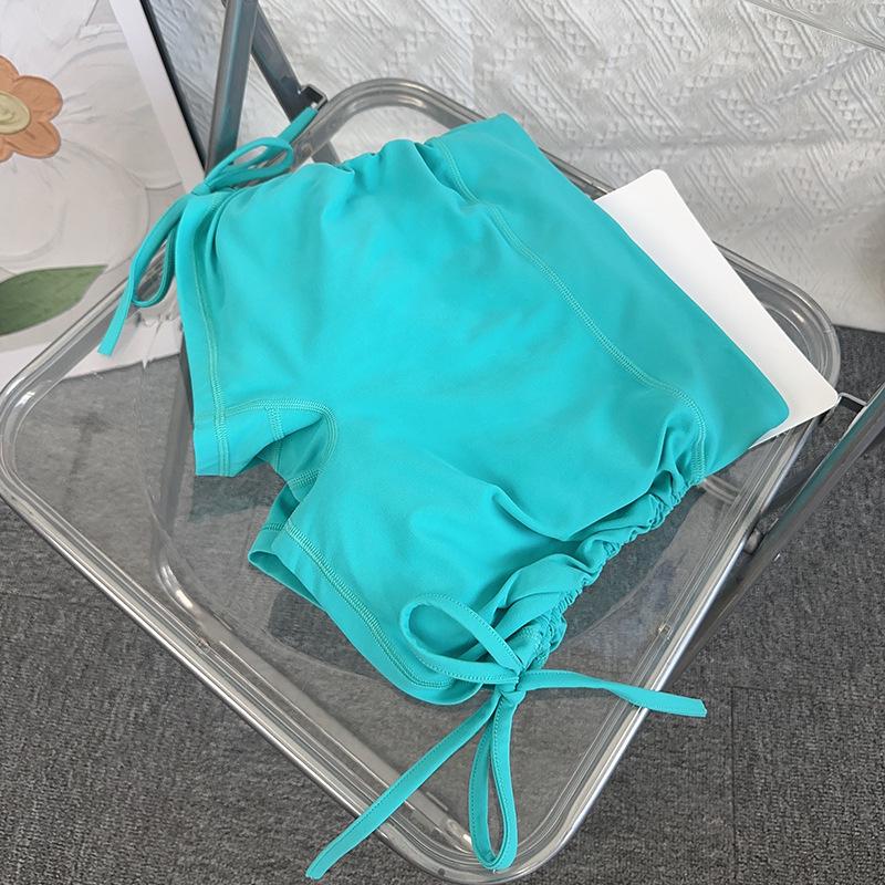 Women s High Waist Quick-Dry Yoga Shorts with Adjustable Drawstring Large