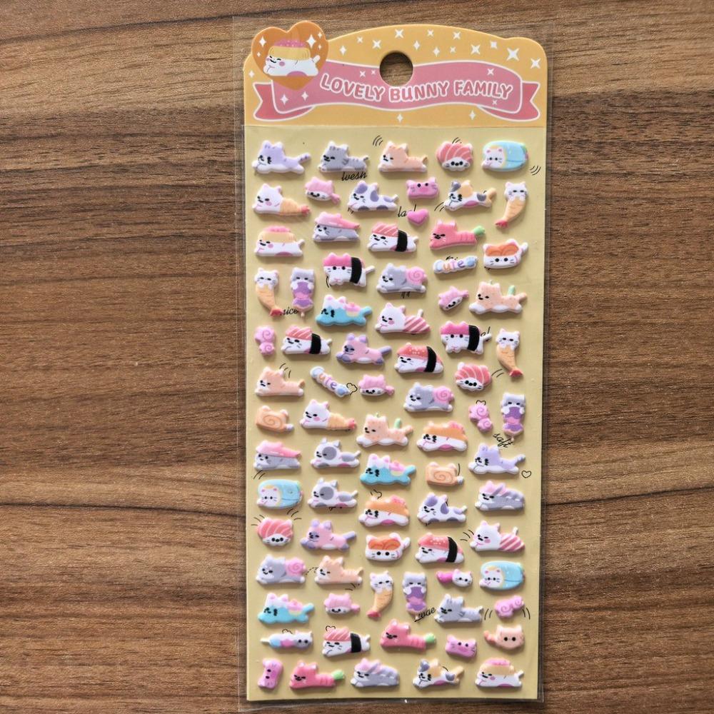 

1/4pcs Cute Cartoon Animal Family Themed 3D Stickers Phone Case Waterproof DIY Journal Stationery Sticker Water Cup Sticker