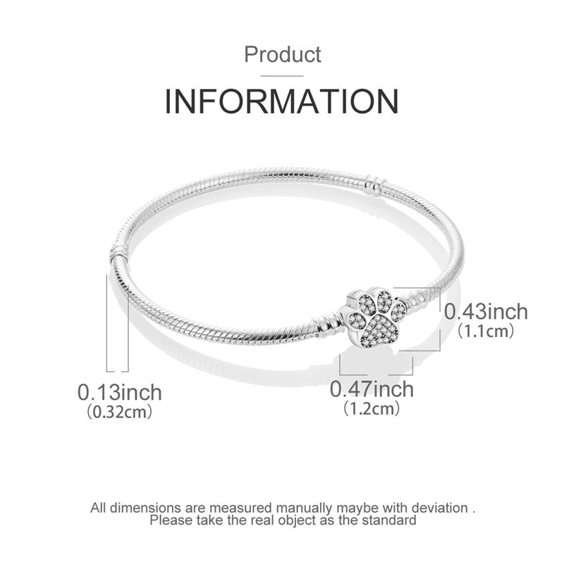 Шармы серебро 925 змеиная цепь браслет серебряные цепочки браслеты 17-20 см Подходит для DIY Шармы Бусины Мода Женские Украшения 17cm