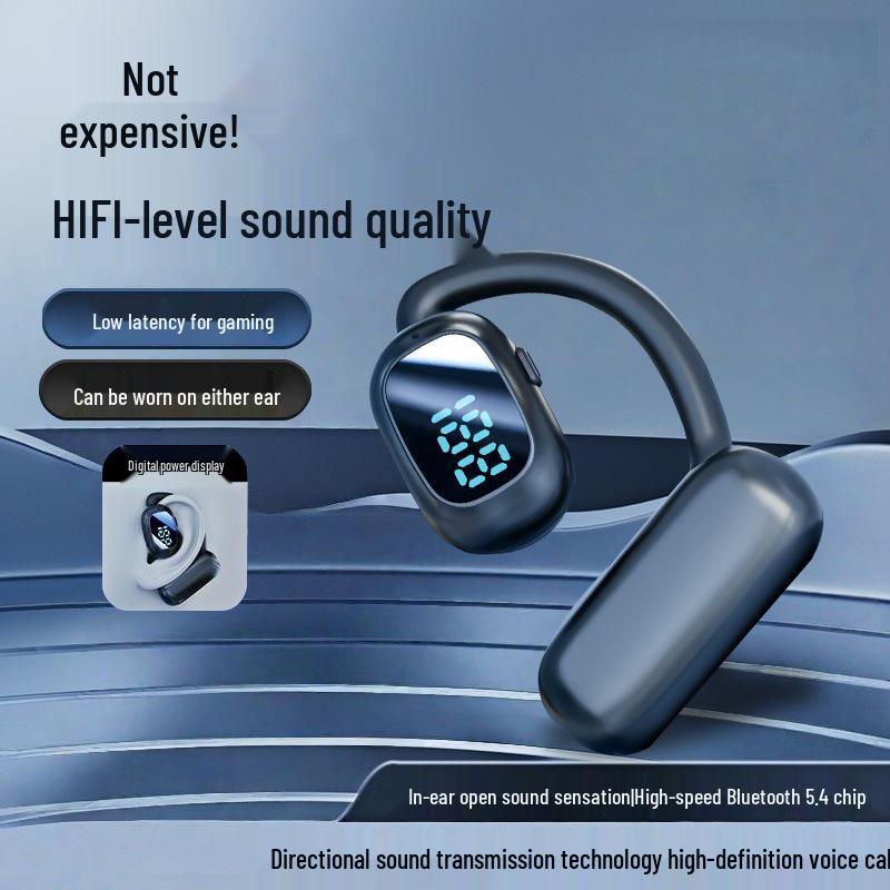 D31 Rotatable Wireless Bluetooth Earbuds with Clip-on Design and Digital Display