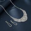 Hot Super Flash Full Diamond Necklace Earrings, Luxury Chain Exaggerated Dress Banquet Live Streaming Host Accessories