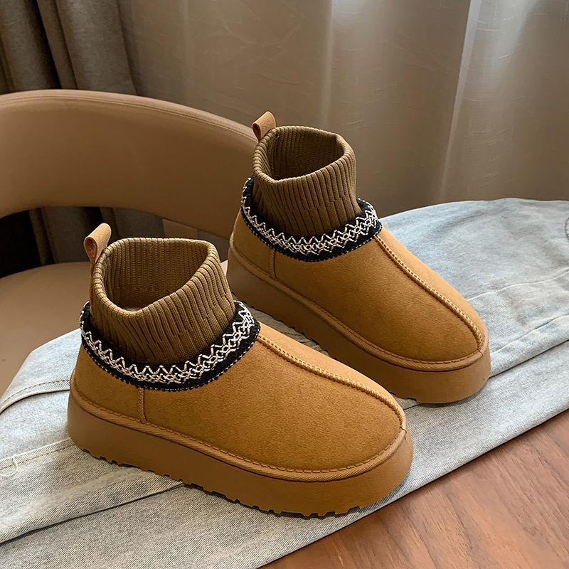 Fashion Winter Round Toe Platform Women's Snow Boots 2025 New In Padded Hot Ladies Shoes On Promotion Goth Chic and Elegant Sock Booties