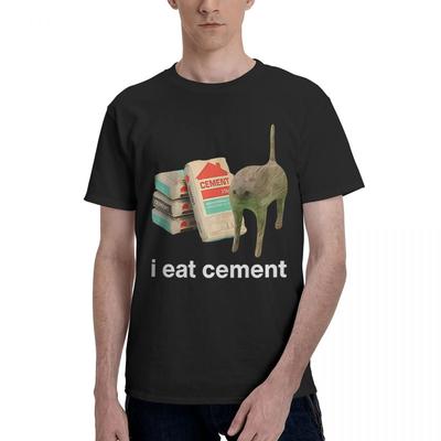 Gatto Maledetto Mangia Cemento 100% Cotone Casual Traspirante Confortevole Camicia Abbigliamento Firmato Uomo Maglietta Uomo