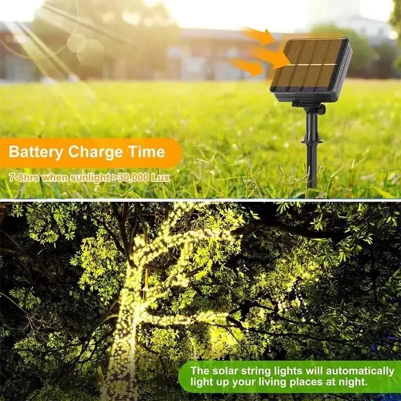 Solar Copper Wire Lamp LED Night Light Warm Light Fairy Light String Outdoor Garden Trees Party Decoration Atmosphere Light