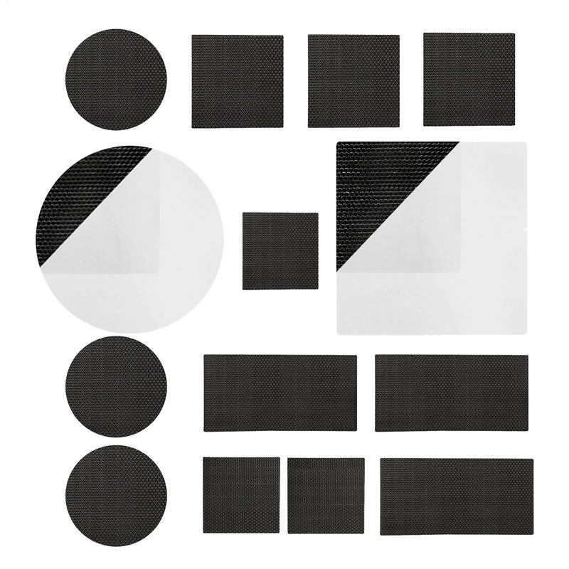 6Pcs/Set Trampoline Patch Repair Kit Self-Adhesive Round Square Rectangular Patches for Repairing Holes Tears in Trampoline Mat