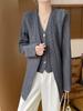 Women's Mid-Length Wool Cardigan - Autumn/Winter Casual Style