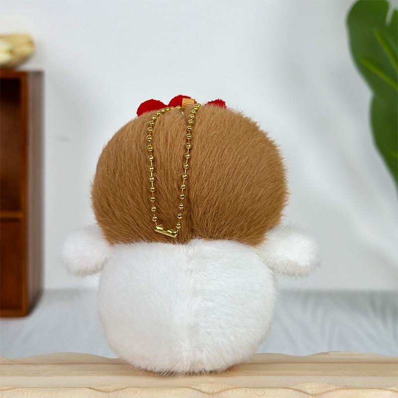 Ugly Hen Plush Toy Doll Kawaii Chicken Pendant Fur Keychain Stuffed Plushie Key Ring Birthday Christmas Gifts Car Decoration
