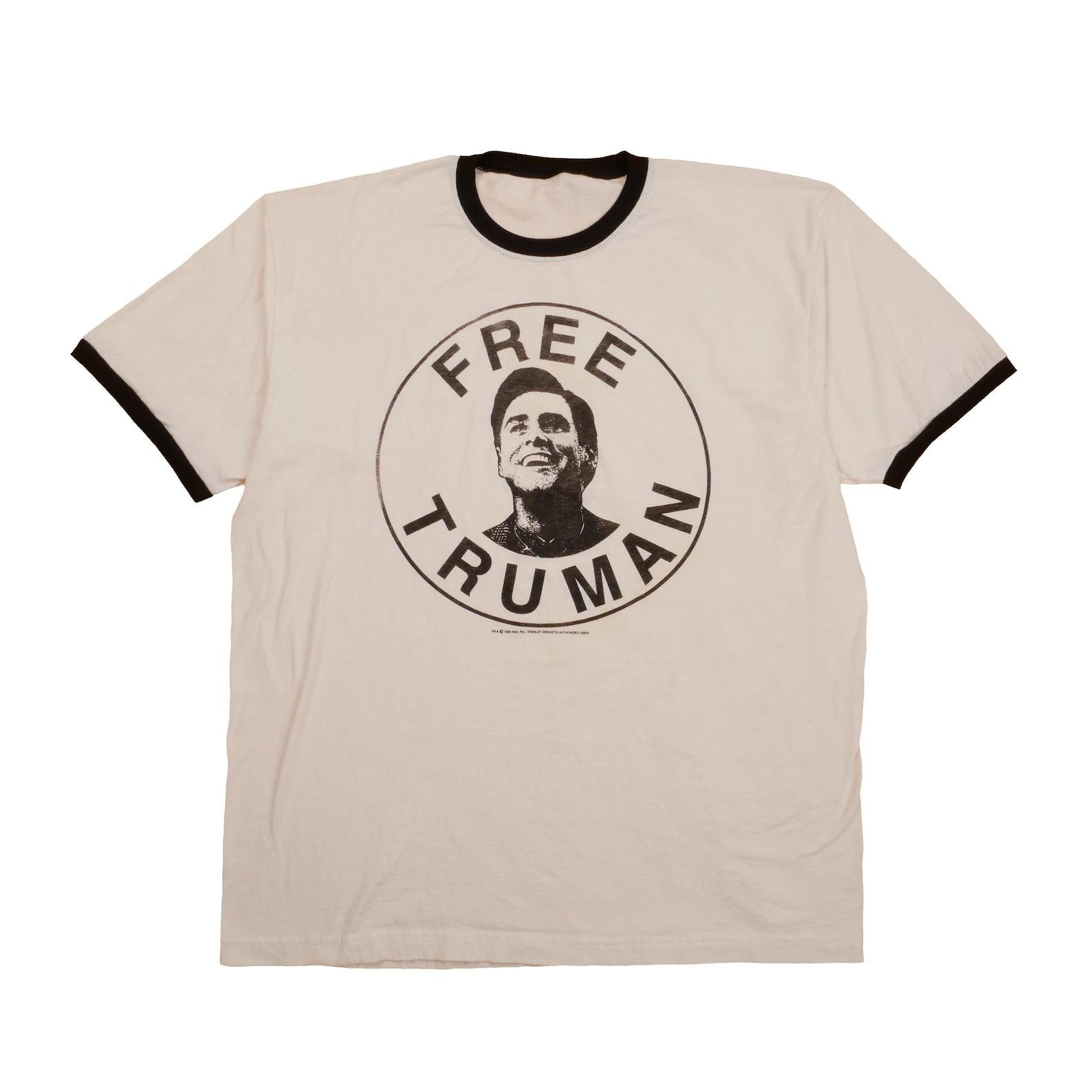 The Truman Show Jim Carrey Movie Tee 1998 Andrew Niccol Peter Weir Reality Criterion Cult Classic Cinema T.V. Comedy Film Ringer Shirt - XL XL