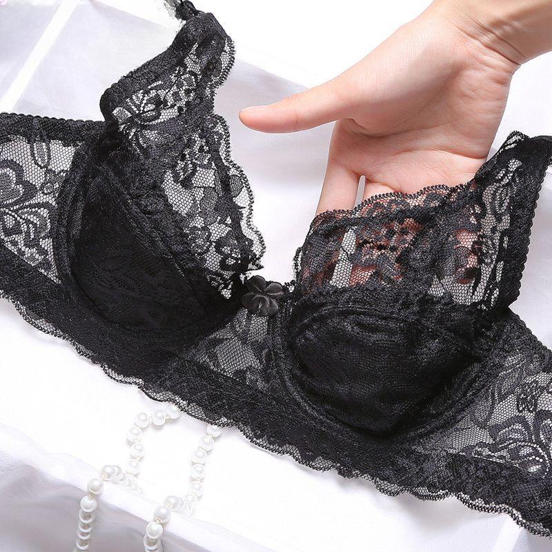 Wirefree Ultra Thin Sponge-Free Brassiere Thin Lace Breathable Bra Women's Sexy Underwear Plus Size