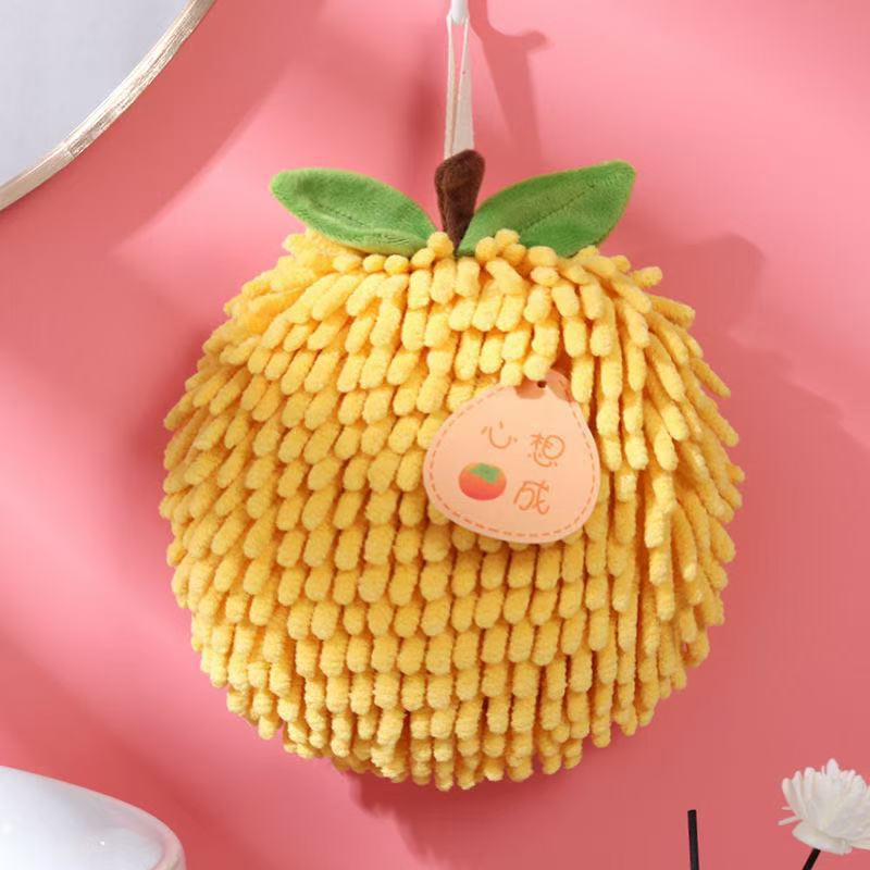 Cute Chenille Hand Towel Kitchen Bathroom Hand Ball With Hanging Loop Quick Drying Soft Absorbent Towel Home Tool