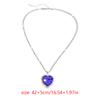 Luxury Blue Zircon Heart Pendant Necklace Women Romantic Exquisite Cz Diamond Necklaces For Women Wedding Jewelry Gifts