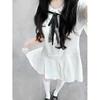 Gentle college style dress women's summer sweet princess dress waist pleated short skirt