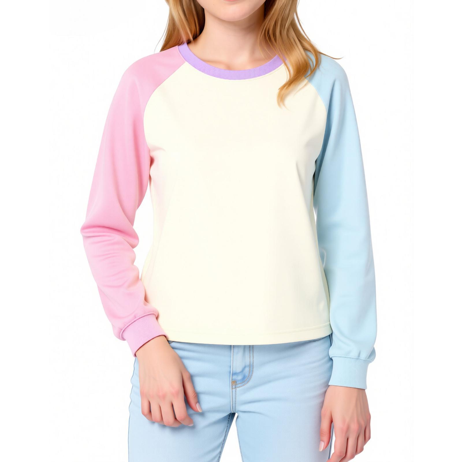 Children s Casual Round Neck Long Sleeved Shoulder Top 100 розовый