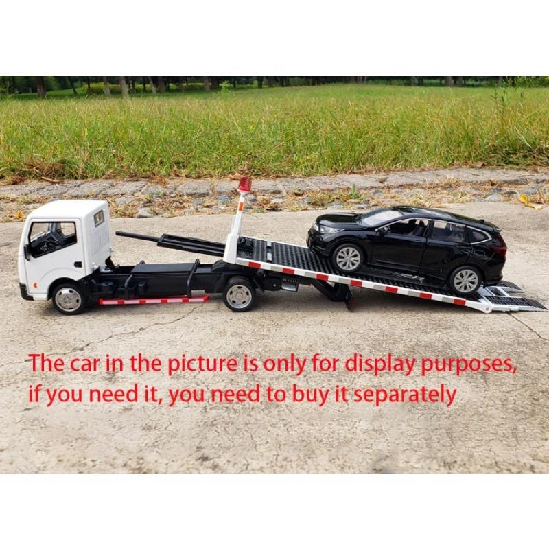 1/32 Nissan VAN-Typ-Legierungsanhänger-Modellsimulations-Metallautotransporter-Abschleppwagen-Rückziehspielzeug-LKW mit Sound und Licht