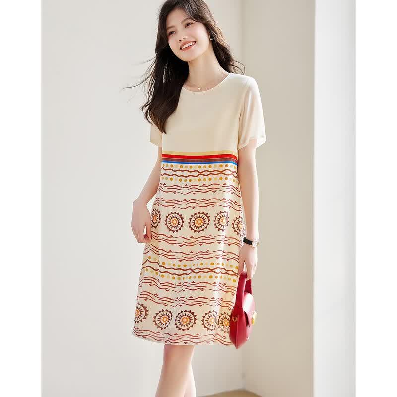 Demana Women's Printed Mulberry Silk Dress
