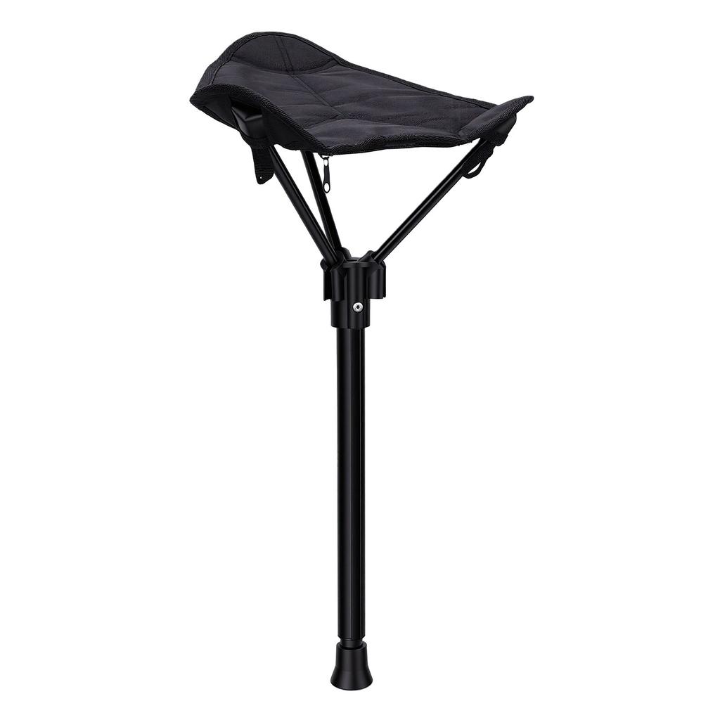 Sgabello Pieghevole Portatile Sedia Retrattile da Escursionismo Sgabello a Gamba Singola per Campeggio Barbecue all'Aperto Pesca Altezza Regolabile su 3 Livelli