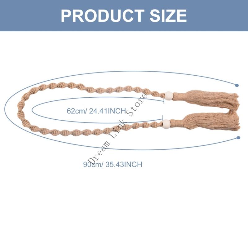 Curtain Tiebacks Rope,Decorative Handmade Tie Backs Curtain Holdbacks Holders Cord for Window Drapes Outdoor Indoor