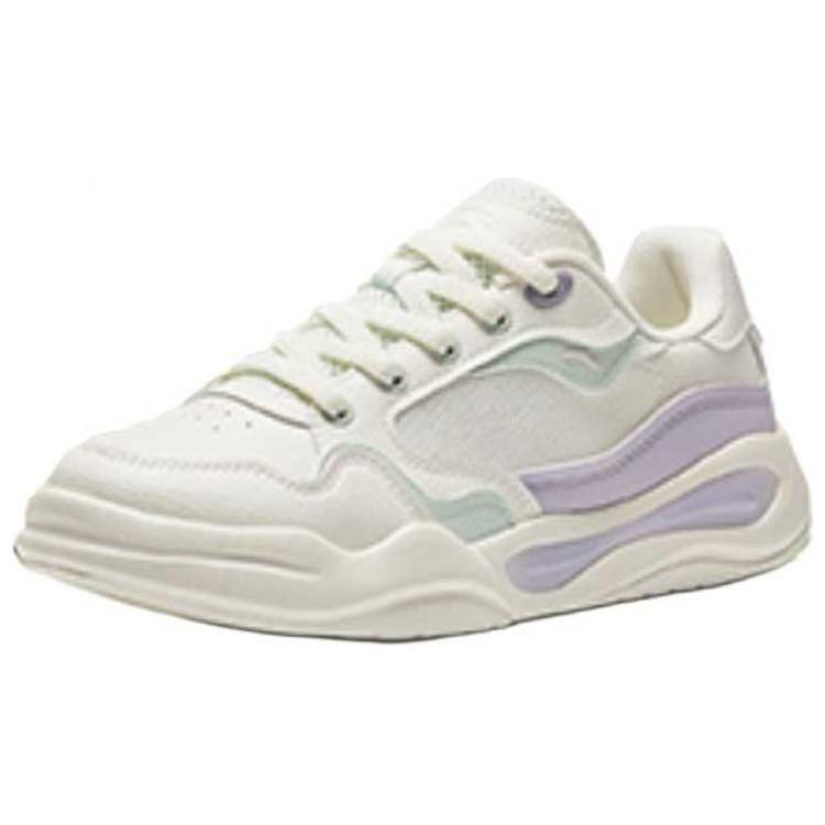 New Anta Tianxing Anti Slip Wear Resistant Low Top Skateboard Shoes Women's White Purple 122428052-5