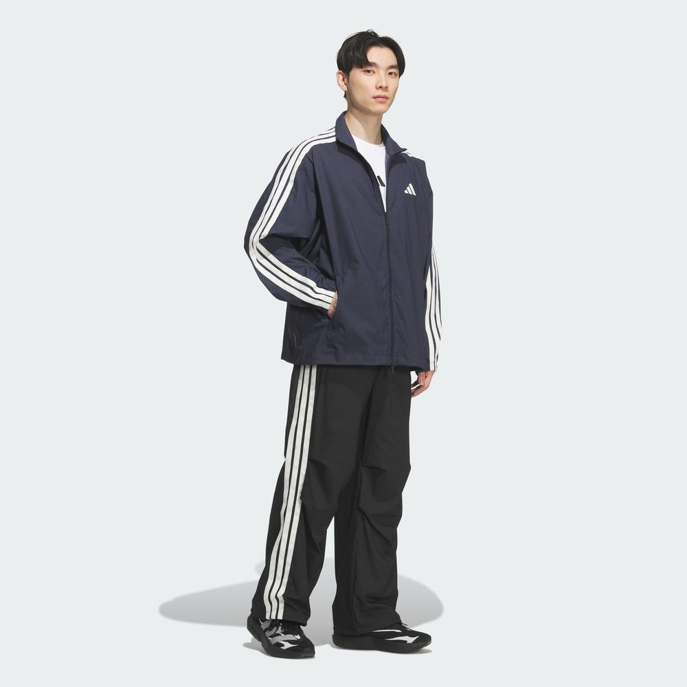 Adidas St 3St Denim Jacket Upf50+ Quick-Dry Denim Sports Striped Loose Long Sleeve Jacket Men Jacket KR2547