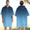 2025 Quick-Dry Hooded Swim Poncho with Zipper - Portable Bathrobe and Beach Towel