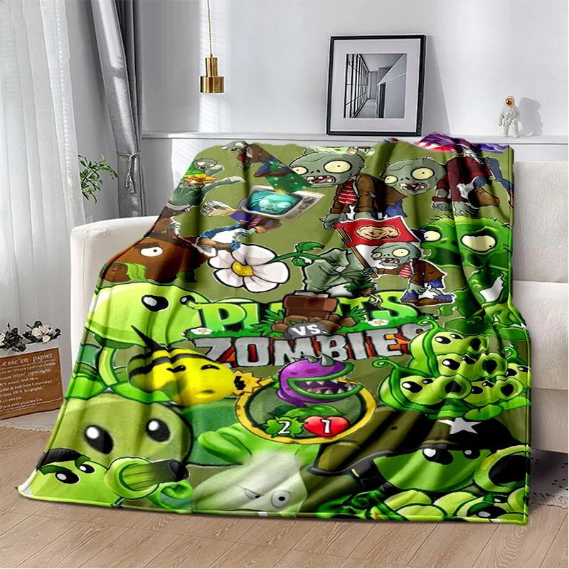 P-Plants vs. Z-Zombies Game Blanket with Peashooter Design Ideal for Sofa and Bed Cover throw blanket