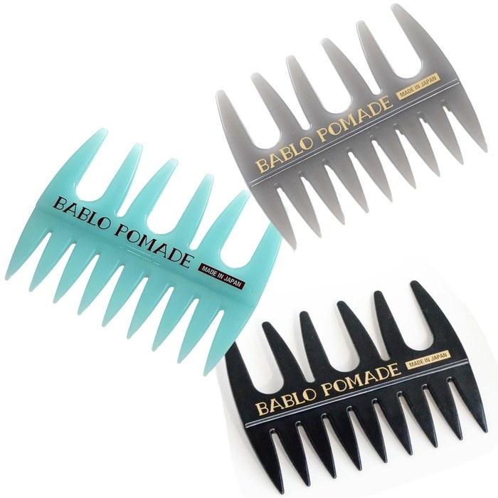 BABLO POMADE Mesh Comb - Men s, Coarse Tooth - Black & Blue & Gray, Turquoise Blue (Body) x Black (Logo) - 05.3 Color Set