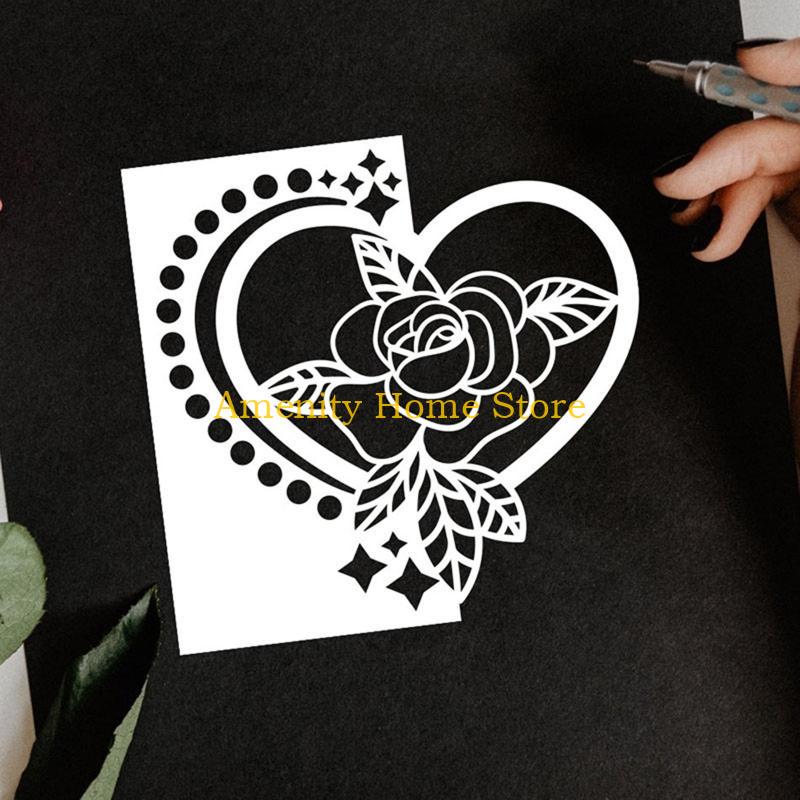 F26C Valentines Day Heart Flowers Metal Cutting Dies Stencil DIY Scrapbooking Album Paper Card Template Mold Embossing Craft