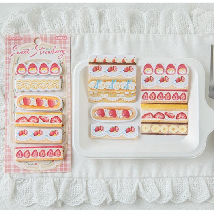 180 Sheets Cake Dessert Themed Adhesive Note Page Markers Repositionable Adhesive Labels for Book Journal Planner