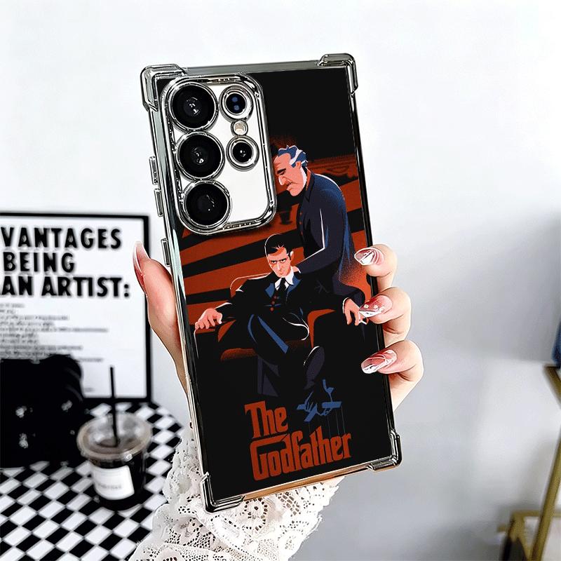 The Godfather TV Plating Phone Case For Samsung Galaxy S24 S25 FE S26 Edge S23 Ultra S22 S21 Plus S20 Anti-Fall Airabag Cover