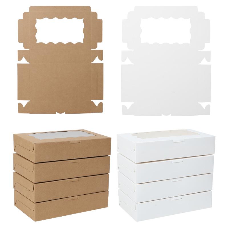 10/20pcs Cake Dessert Box With Window for Birthday Party Wedding Candy Cookie Bakery Packaging Baby Shower Christmas Gift Boxes