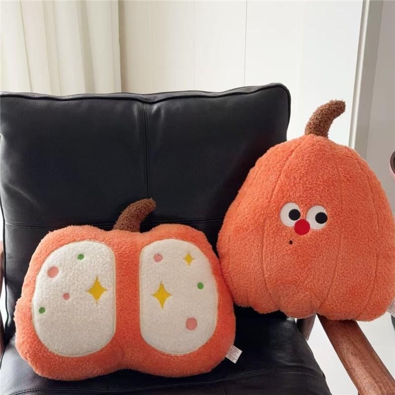Soft Pumpkin Cartoon Plush For Sofa Bed Office Car Lumbar Cushion And Rest