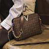 Women's Diagonal Shell Bag Classic Vintage Print Bag Light Luxury Large Capacity Single Shoulder Chain Hand Bag