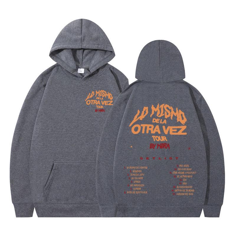 Singer Mora Lo Mismo De La Otra Vez Tour 2025 Print Hoodie Fashion Hip Hop Pullover Unisex Casual Loose High Quality Sweatshirt