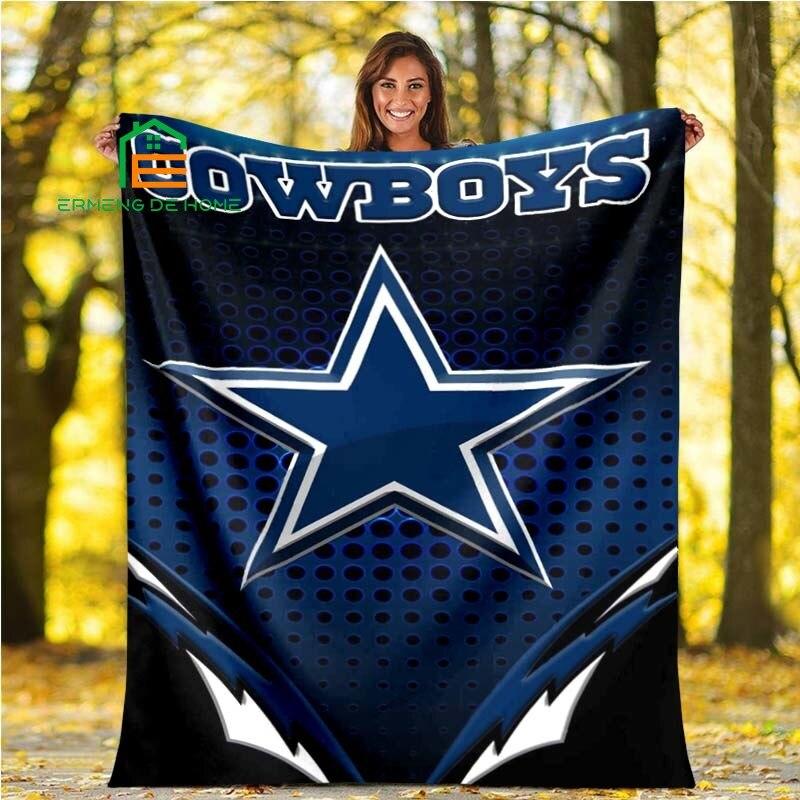 American Football Team Dallas Cowboys Weiche Überwurfdecke aus Flanell für Wohnzimmer/Schlafzimmer, warme Decke für Kinder, Erwachsene, ältere Menschen