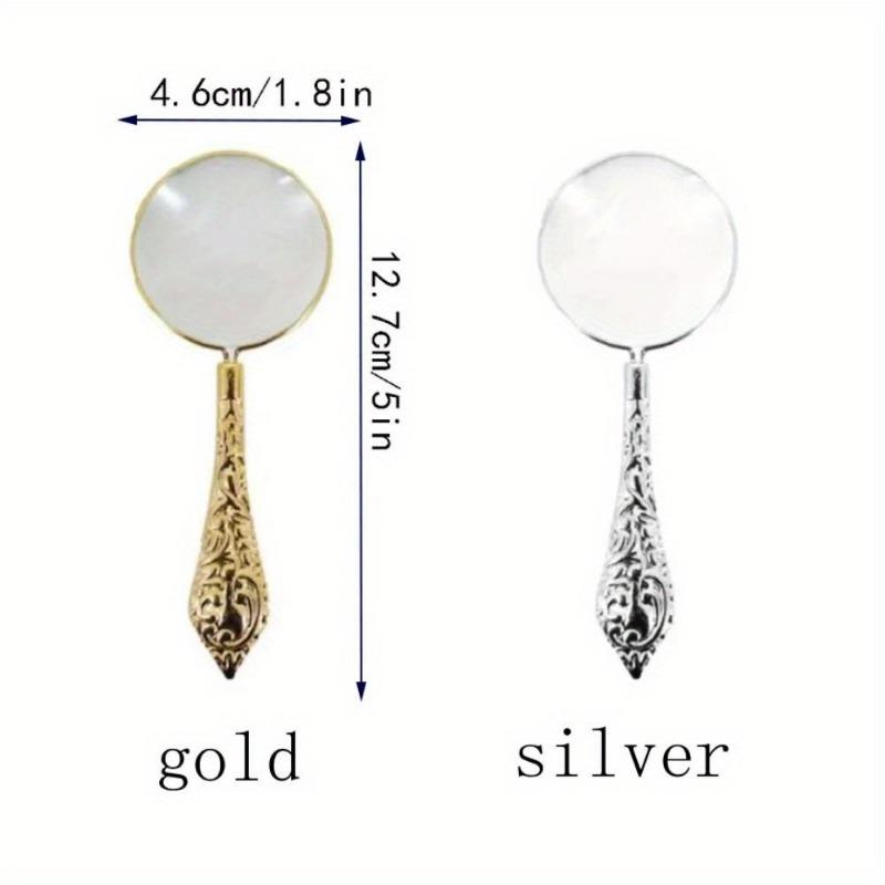 1PC Magnifying Glass Glass Lens Loupe Magnifier Delicate Pattern Handle Handheld Retro Portable Magnifying Glass Pocket Tools