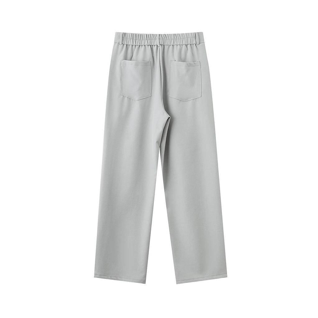 Trendy Men's Slim-Fit Straight or Wide-Leg Trousers - Solid Colors, Spring/Autumn Style