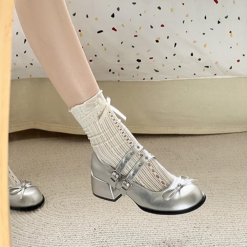 French retro Mary Jane shoes women's 2025 new summer gentle and versatile small leather shoes thick heel with skirt single shoes