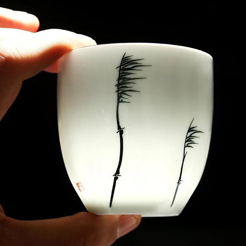 Porcelain Teacup – Hand-Painted Kung Fu Tea Cup for Puer & Green Tea