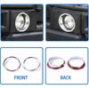 Front Bumper Driving Fog Light Ring Bezels Covers Trim Molding Fit for Hummer H2 2003-2009, ABS Front Fog Light Lamp Decoration Protector