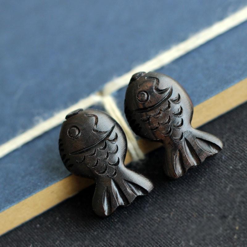 Ручная работа, амулеты и подвески в виде рыбок из черного дерева для DIY-украшений Fanyu