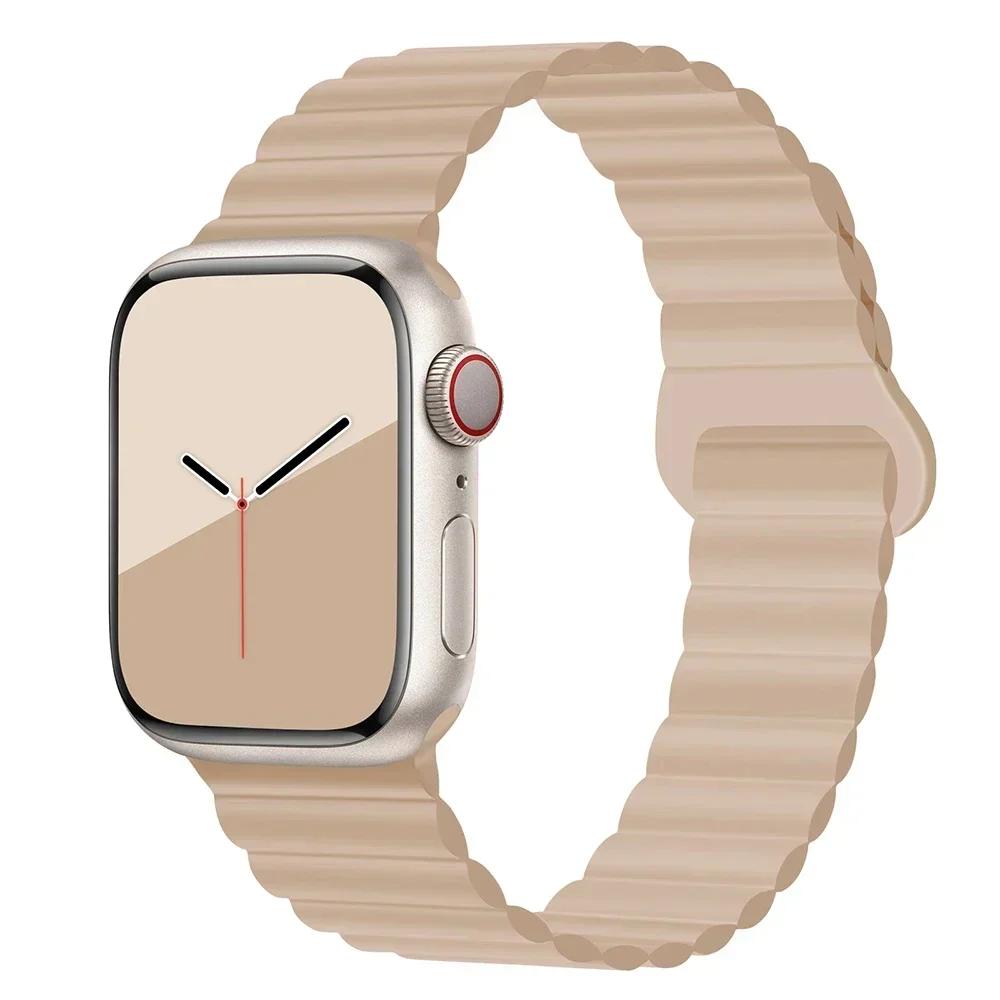 Magnetic Strap For Apple Watch Bands 45mm 38mm 49mm 40 42 41mm Silicone Sport Bracelet iWatch Series ultra 10 9 6 5 7 8 se 44mm