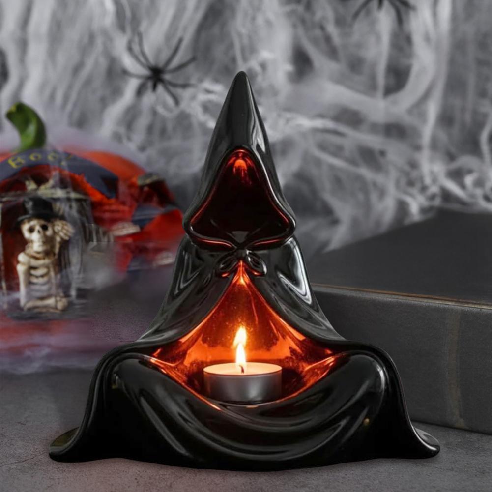 Candle Holder Witchcraft Candle Holder Candle Holder with Hooded Cloak Tealight for Home Tabletop Decor Unique Halloween