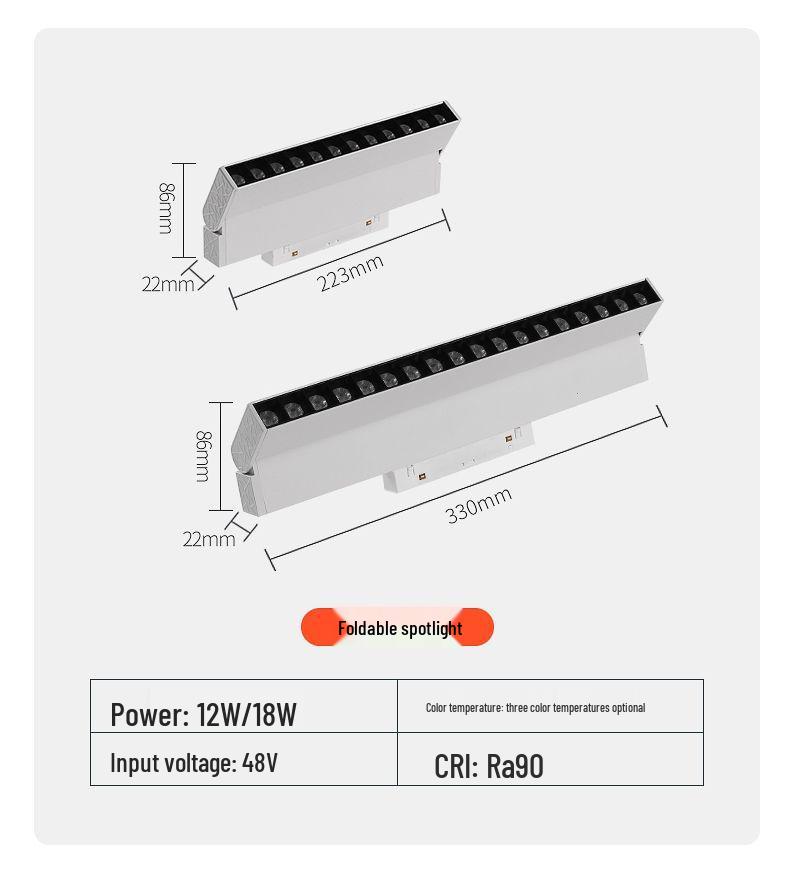 Pure White Recessed & Surface Mounted Magnetic Track Light - LED, No False Ceiling Needed